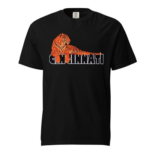 Cincinnati Lounging Tiger Unisex Garment-Dyed Heavyweight T-Shirt