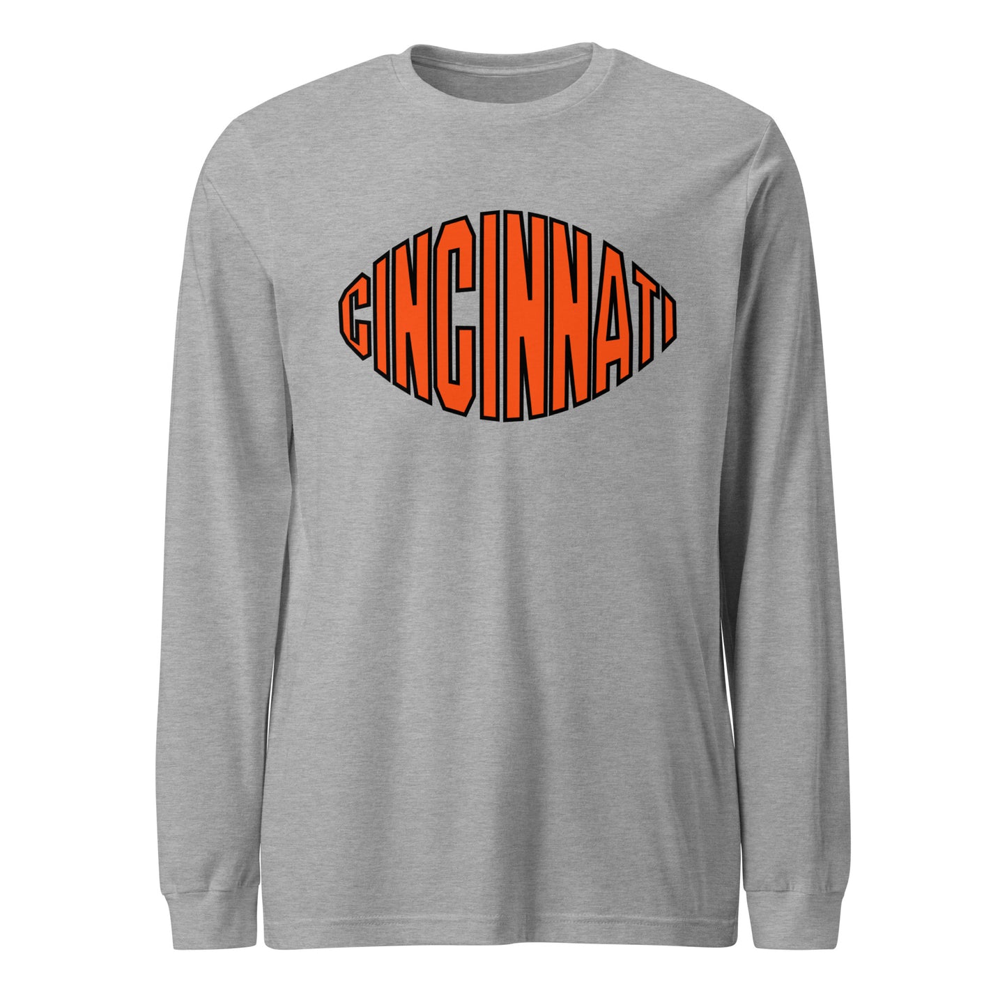 Cincinnati Football Text Unisex Long Sleeve Tee