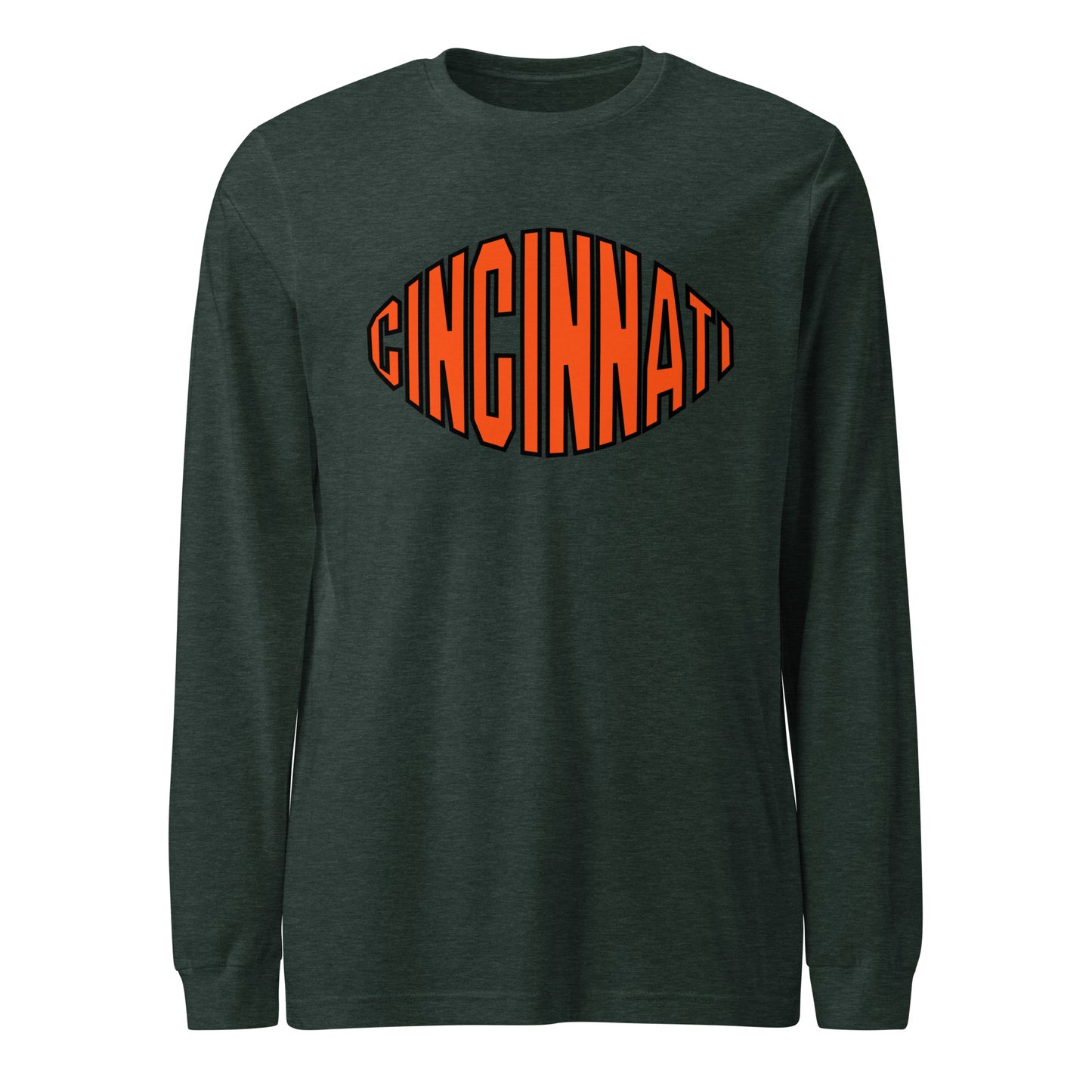 Cincinnati Football Text Unisex Long Sleeve Tee