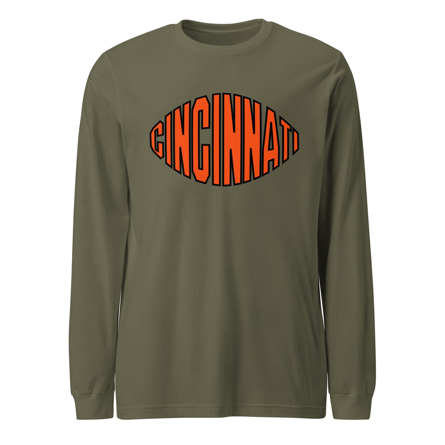 Cincinnati Football Text Unisex Long Sleeve Tee