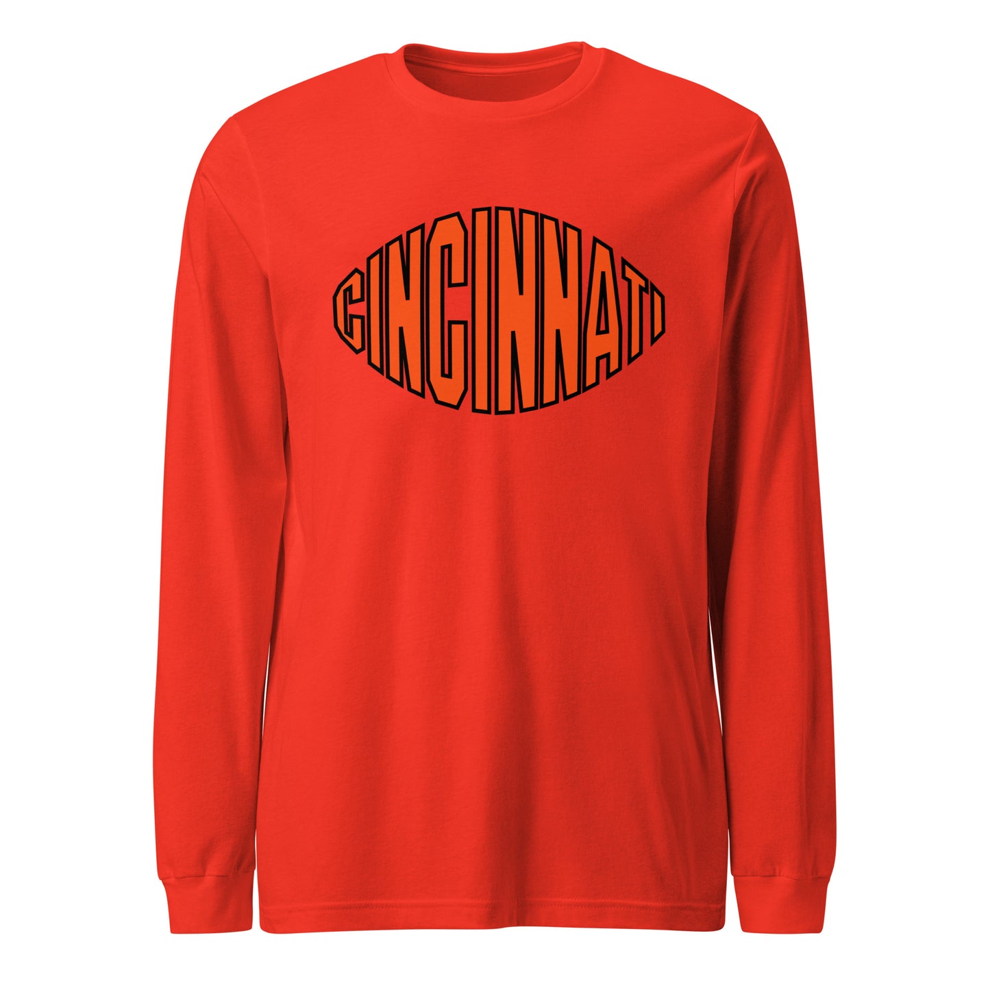 Cincinnati Football Text Unisex Long Sleeve Tee