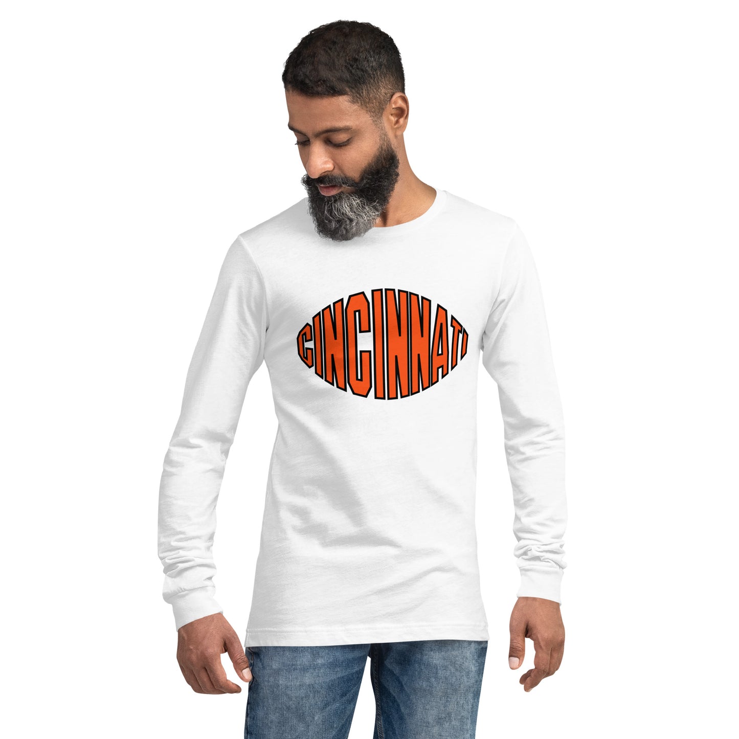 Cincinnati Football Text Unisex Long Sleeve Tee