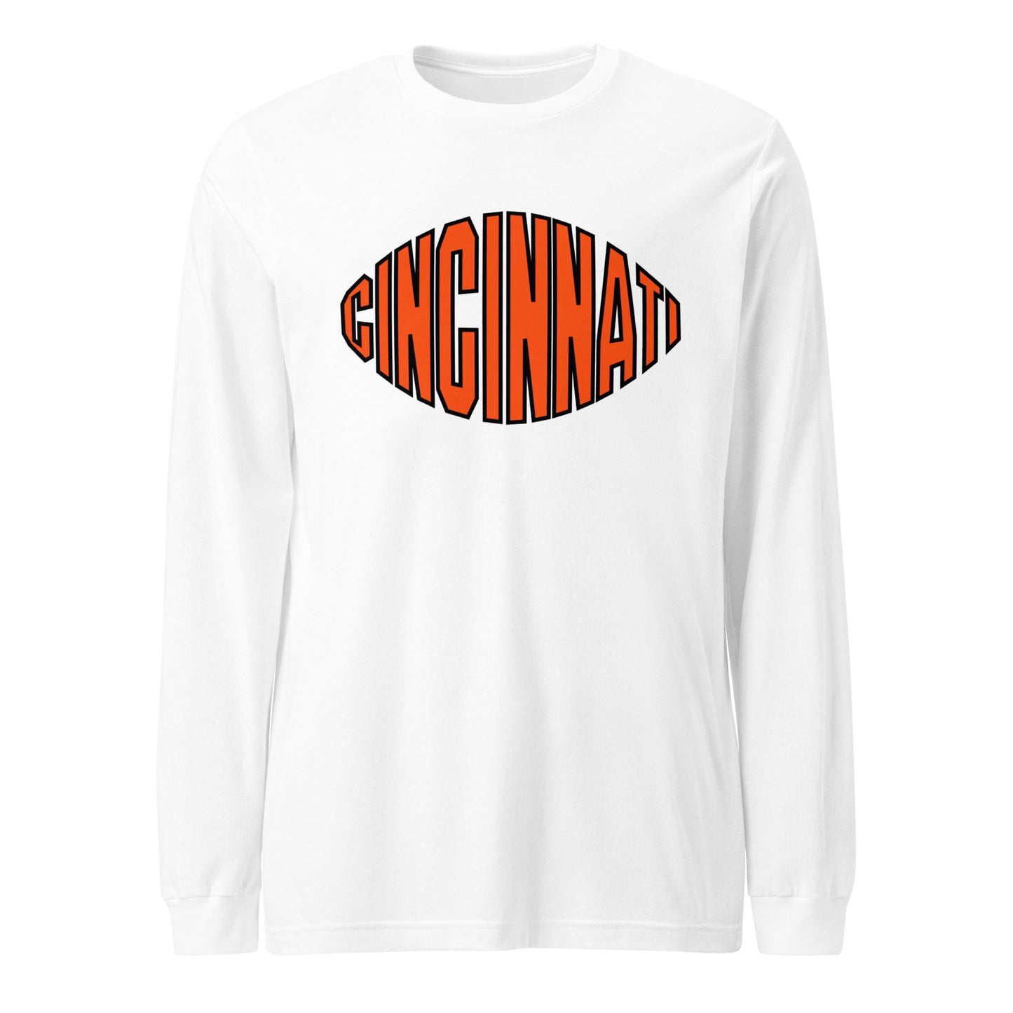 Cincinnati Football Text Unisex Long Sleeve Tee