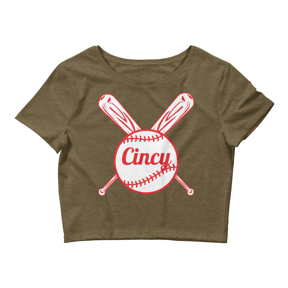 Cincy Cincinnati Reds Baseball Women’s Crop Tee