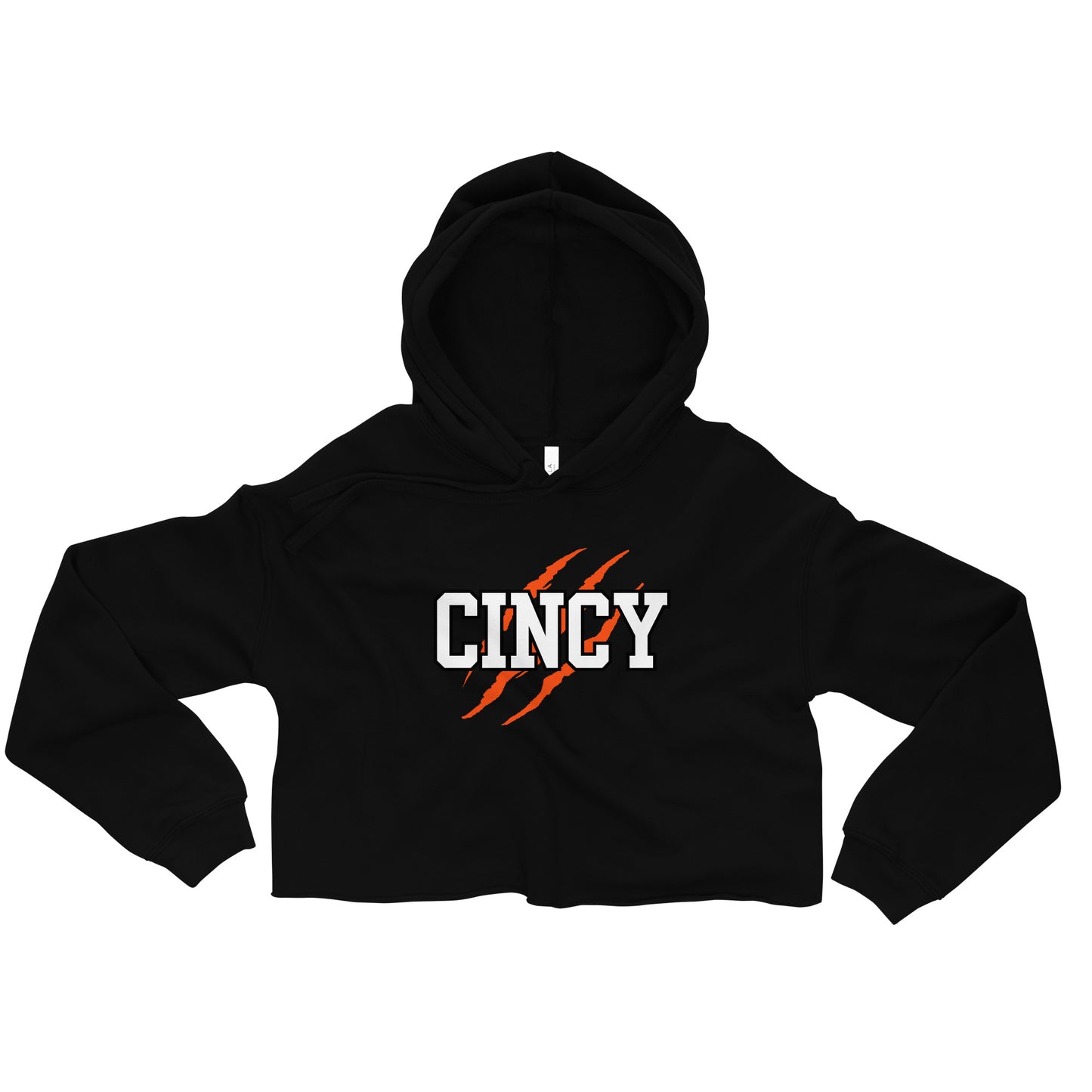 Cincy Tiger Scratch Crop Hoodie