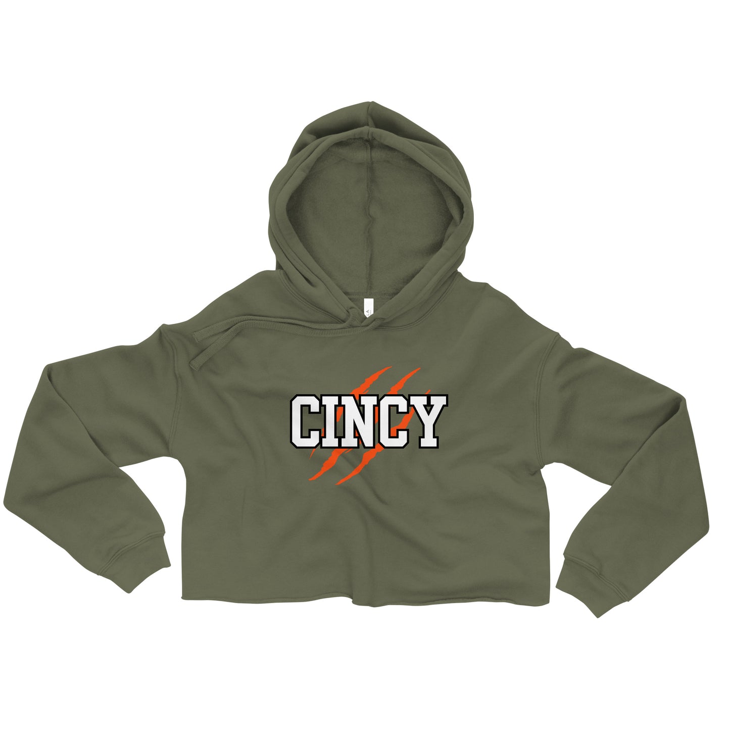 Cincy Tiger Scratch Crop Hoodie