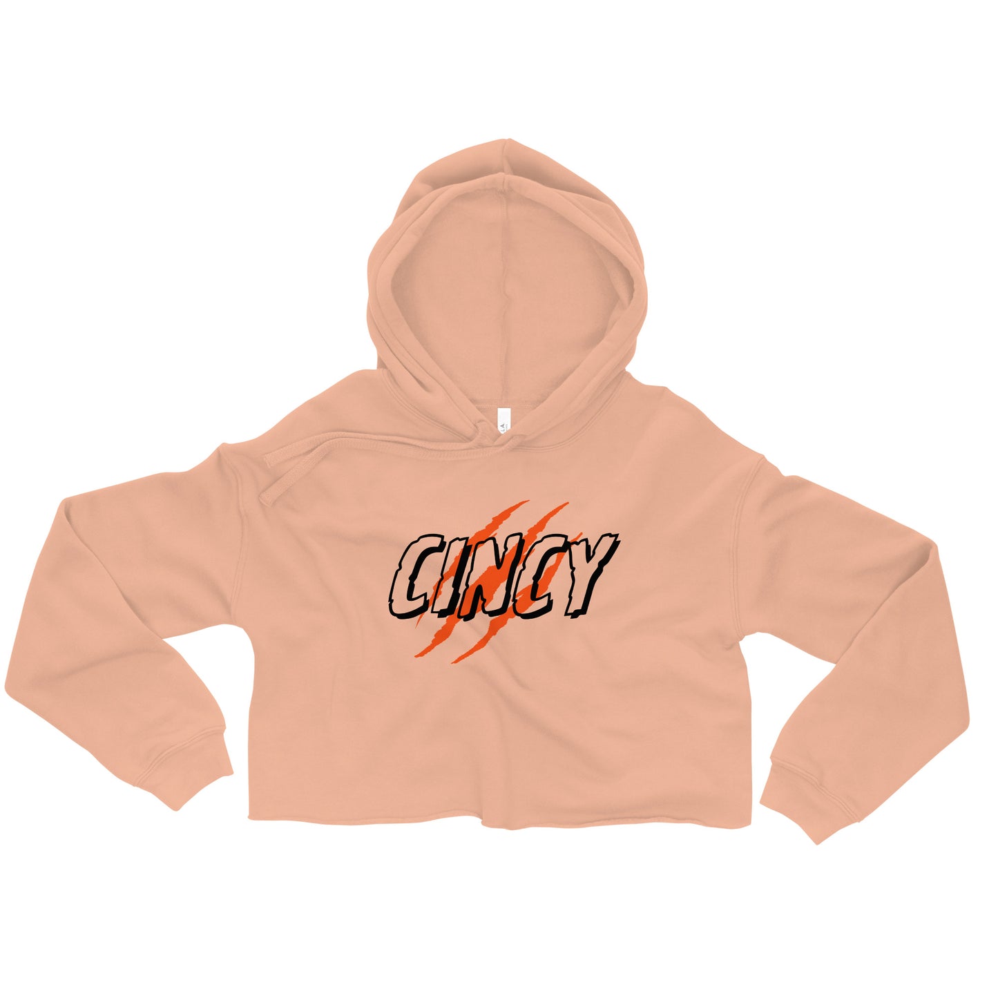 Cincy Tiger Scratch Crop Hoodie