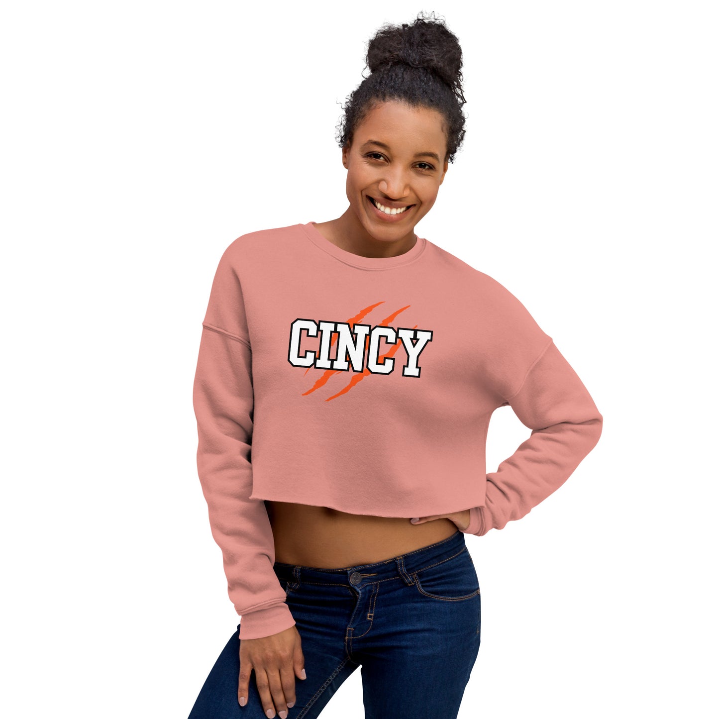 Cincy Tiger Scratch Crop Sweatshirt