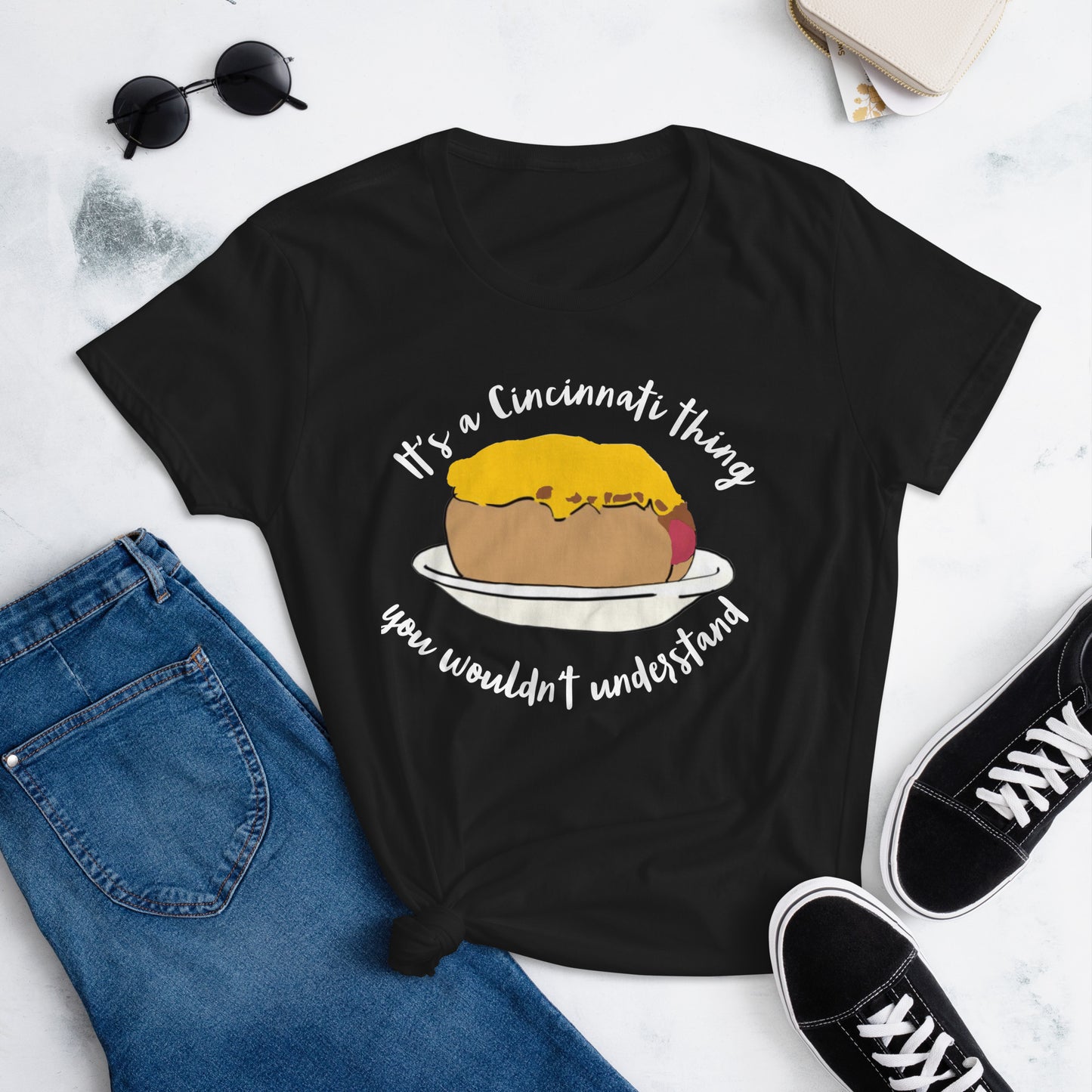 Cincinnati Chili Dog Coney Dog Women's Short Sleeve T-Shirt