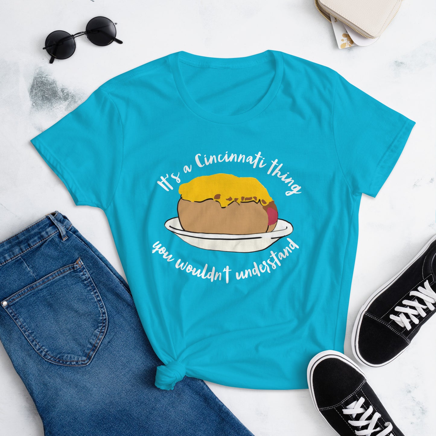 Cincinnati Chili Dog Coney Dog Women's Short Sleeve T-Shirt