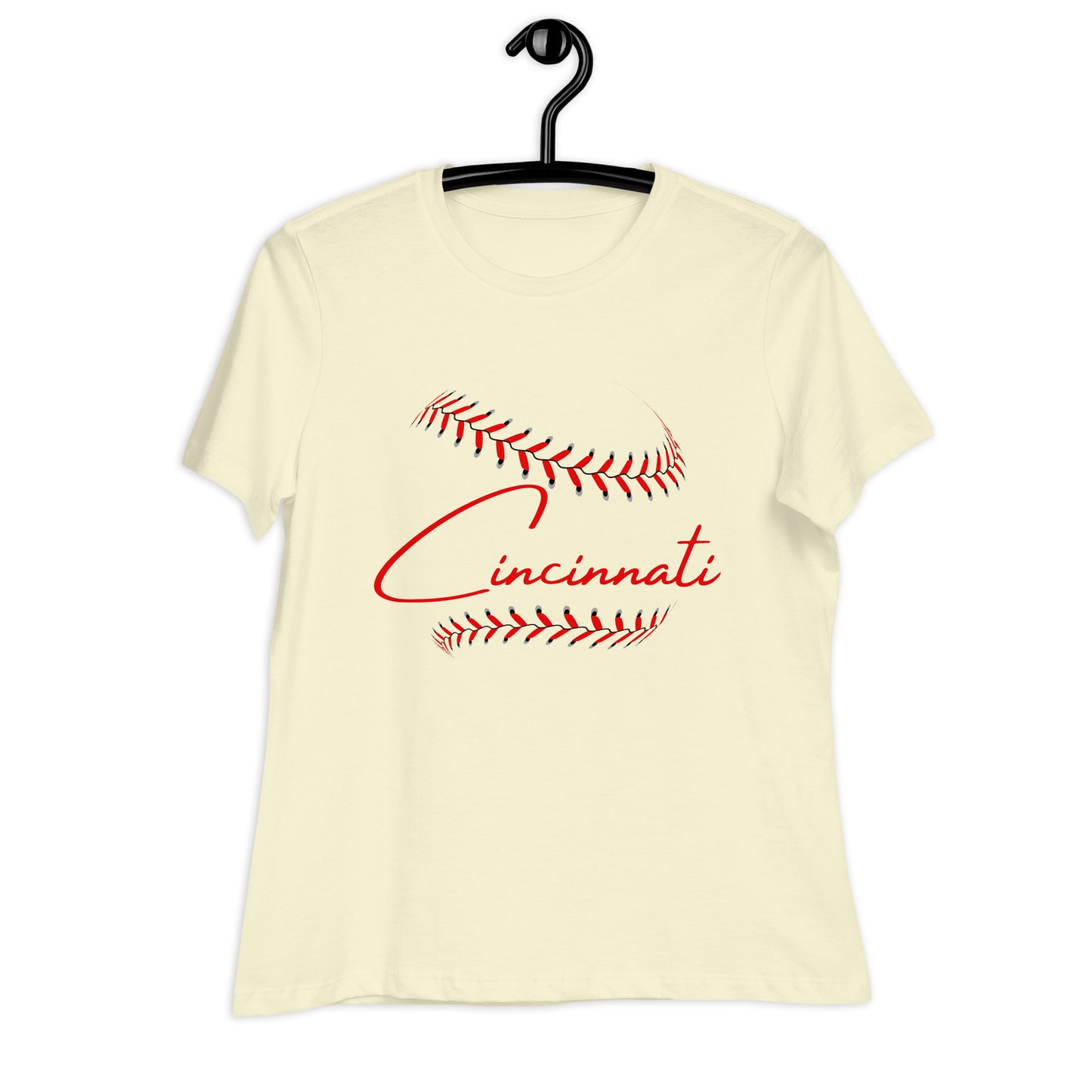 Cincinnati Baseball Stitches Women's Relaxed T-Shirt