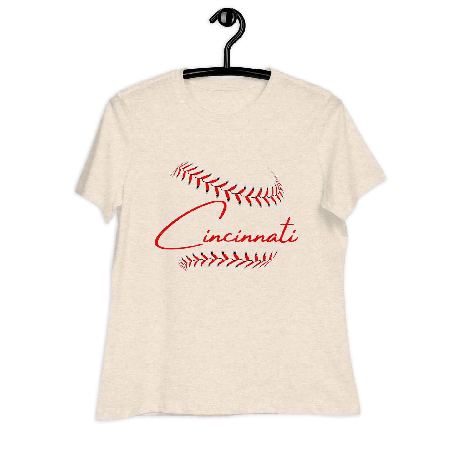 Cincinnati Baseball Stitches Women's Relaxed T-Shirt