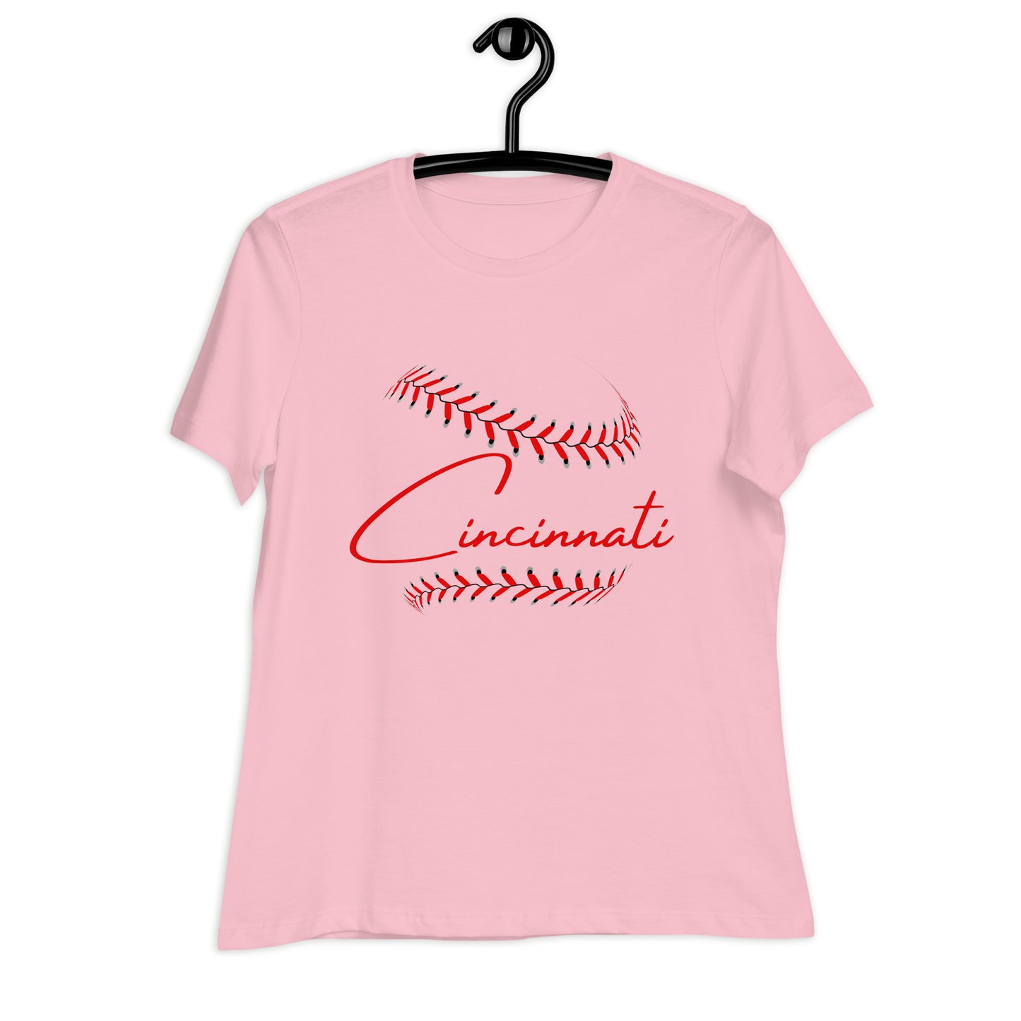 Cincinnati Baseball Stitches Women's Relaxed T-Shirt