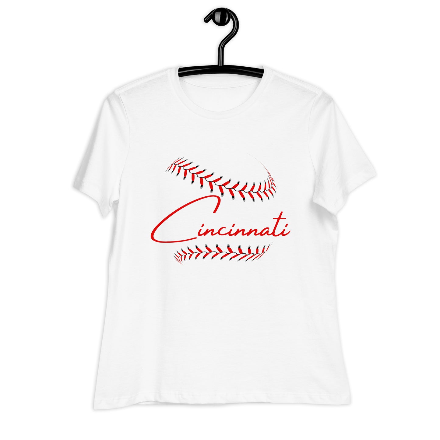 Cincinnati Baseball Stitches Women's Relaxed T-Shirt